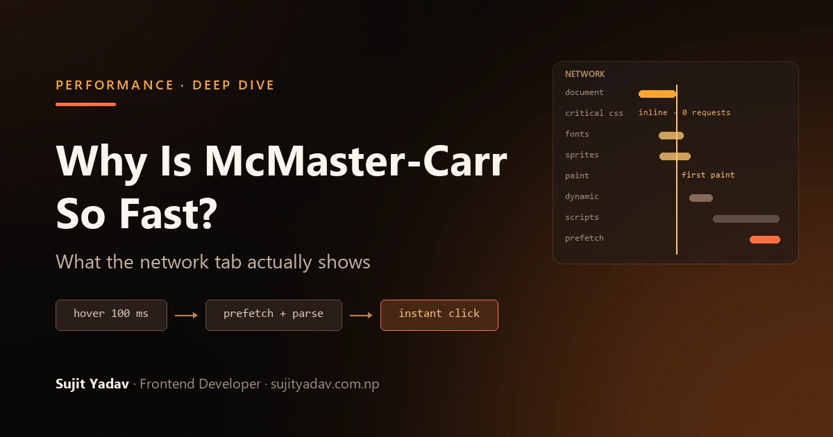 Why Is McMaster-Carr So Fast? What the Network Tab Actually Shows